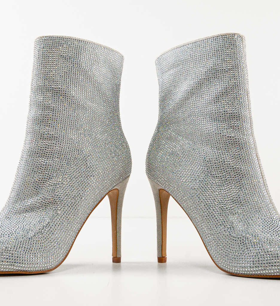 Botine Dama Fatma Argintii - Eleganță și Stil - imagine 7