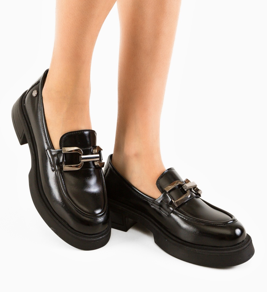 Pantofi Brante Negri | Confort și Stil Casual - imagine 4