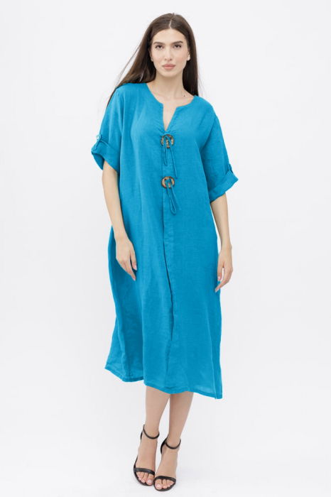 Rochie In Albastru Azur Oversize | Shopika