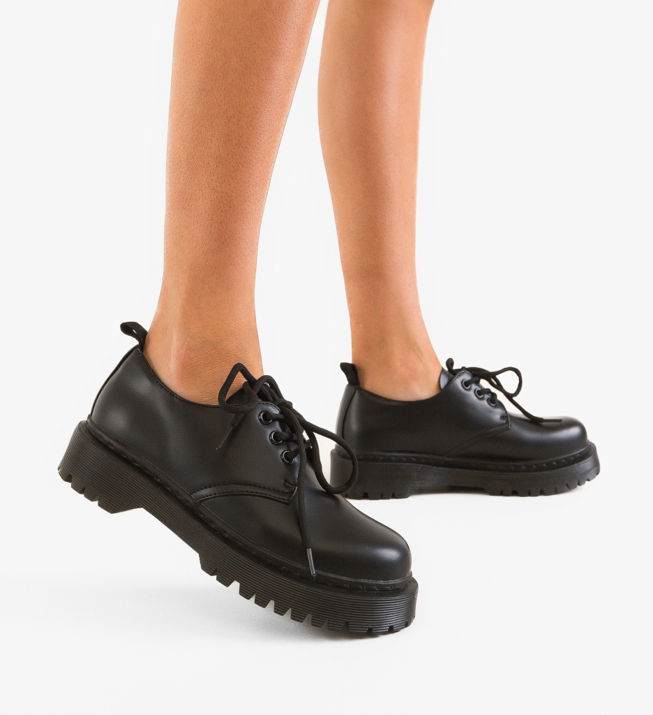 Pantofi Casual Negri Uchen | Stil Zilnic - imagine 2