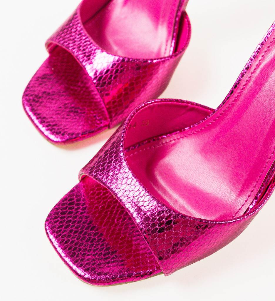 Sandale cu toc Lekaz Fuchsia - Eleganță și Stil - imagine 8