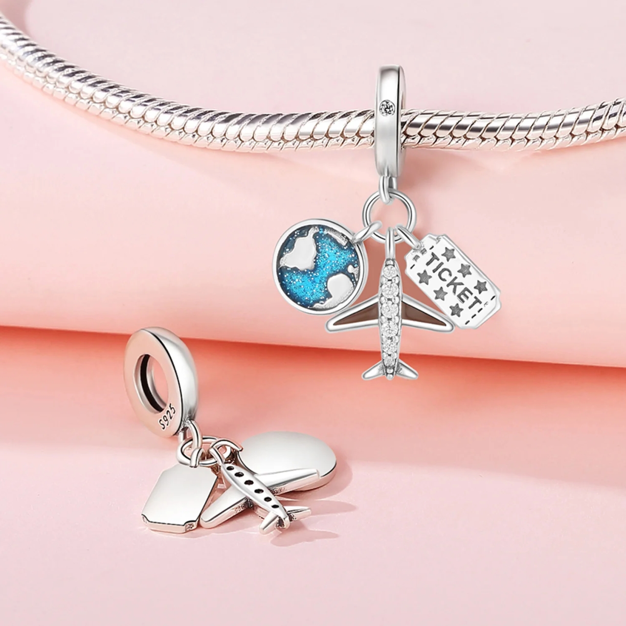 Delis Charm Argint Passport, Talisman Călătorie - imagine 3