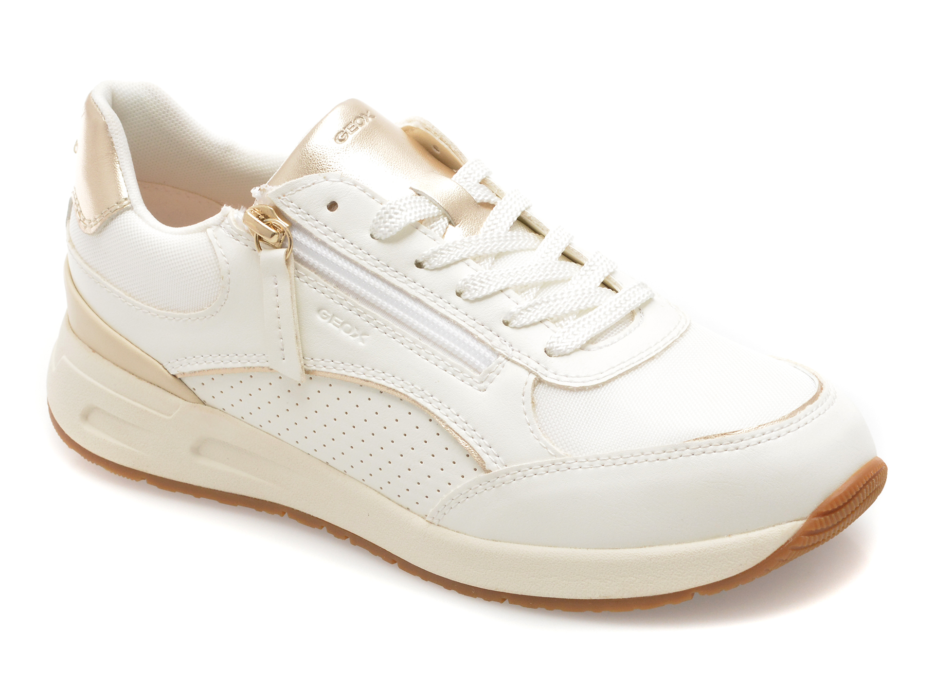 Pantofi sport GEOX D65NQB albi, confort respirabil
