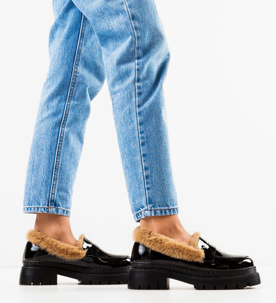 Pantofi Casual Dama Monday Confort Negri - imagine 2