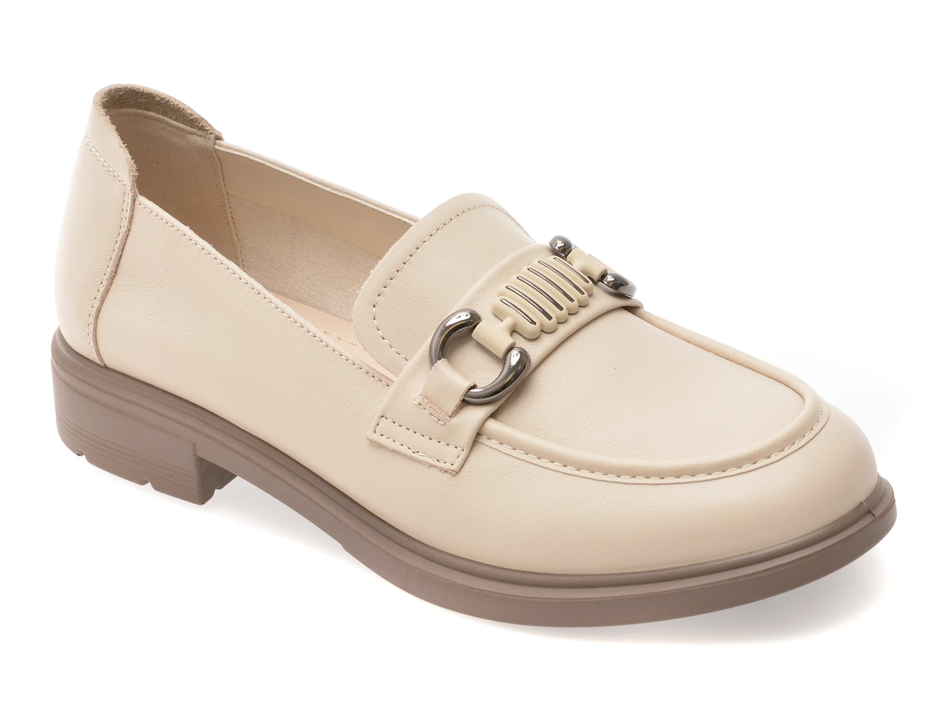 Mocasini GRYXX albi din piele naturală