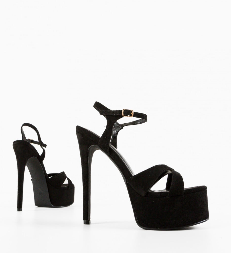 Sandale Toc Ammo Negre Elegante - imagine 10