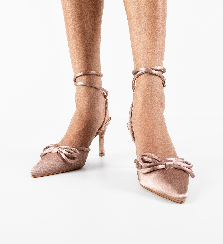 Pantofi Dama Eleganti cu Toc - Model Roz - imagine 2