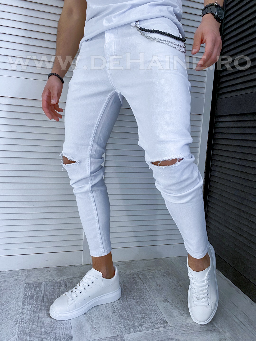Blugi Conici Albi Bărbați | Stil Modern