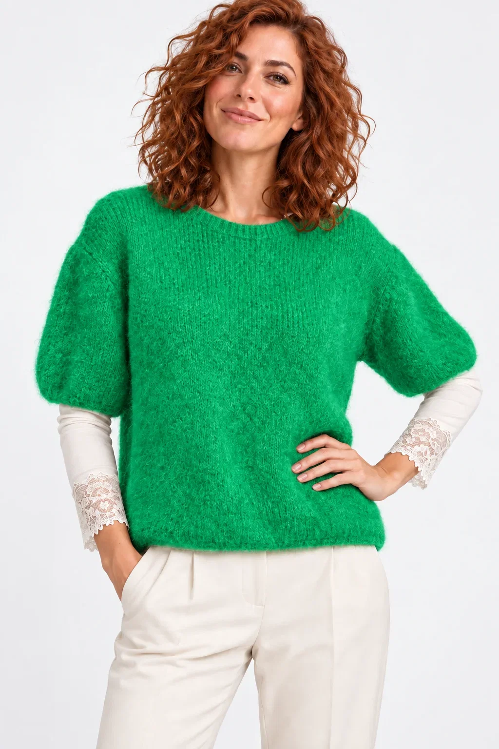 Pulover Mohair Verde Shopika | Eleganță și Confort - imagine 2