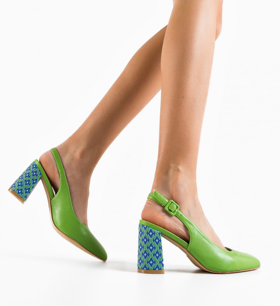 Pantofi Rafda Verzi cu Toc | Eleganță Asigurată - imagine 4