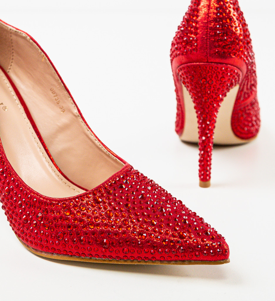 Pantofi Rosii Degeft | Toc Elegant pentru Ocazii - imagine 5