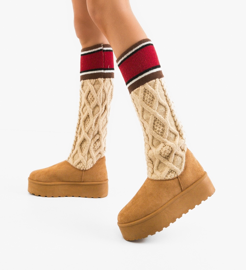 Cizme Tip UGG Lolle Camel – Confort și Stil - imagine 3