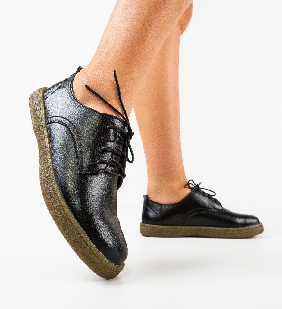 Pantofi Casual Lactose Negri | Confort & Stil