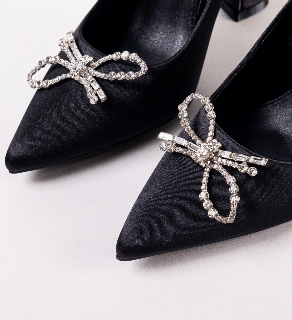 Pantofi Dama Eleganți Negri cu Toc Înalt - imagine 8