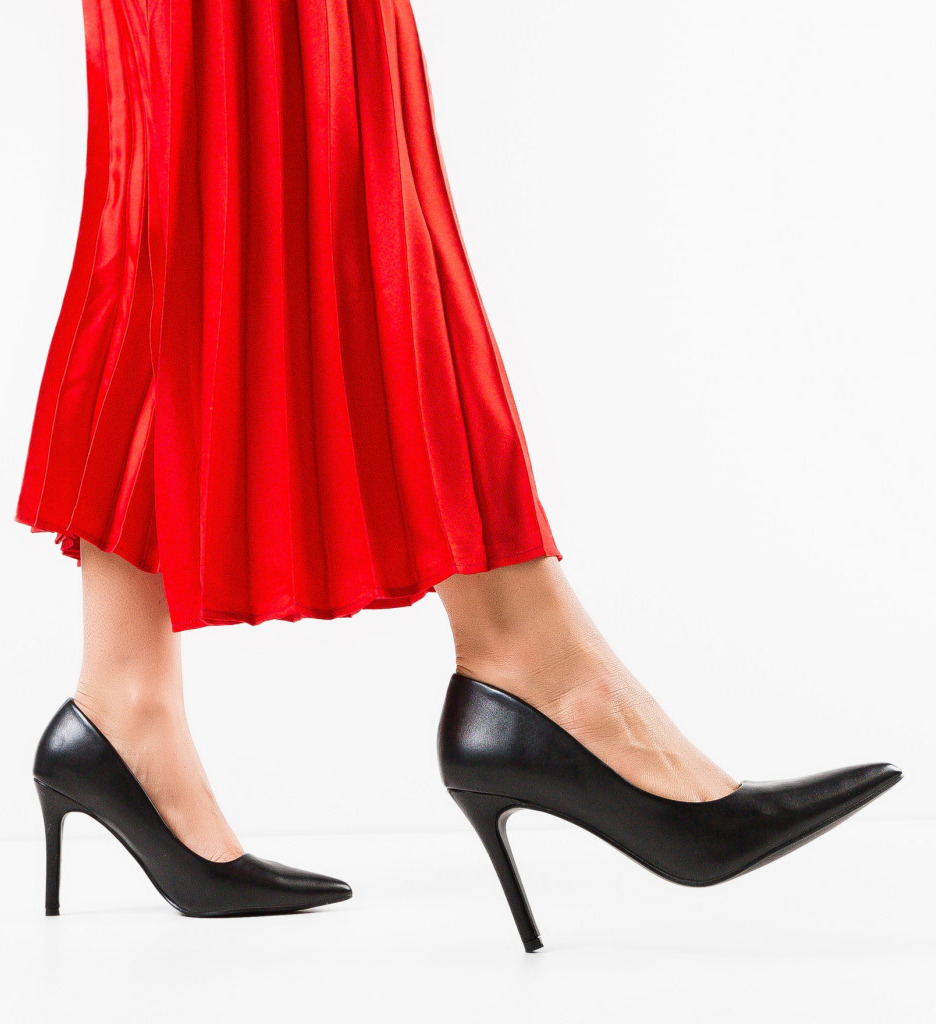 Pantofi Dama Howe Negri cu Toc Eleganți - imagine 3