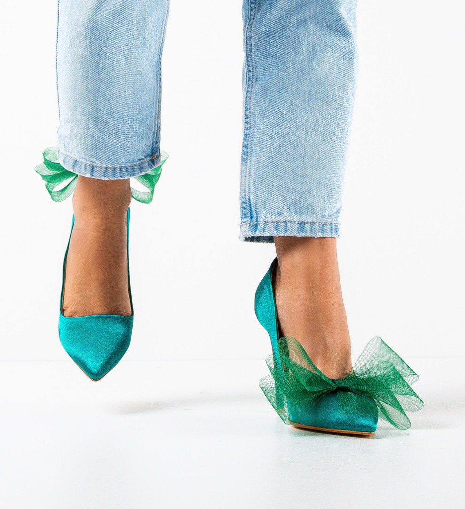 Pantofi Merlyn Verzi cu Toc - Eleganță și Stil - imagine 3