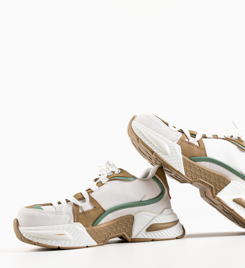 Sneakers Dama Samir Khaki - Confort & Stil - imagine 9