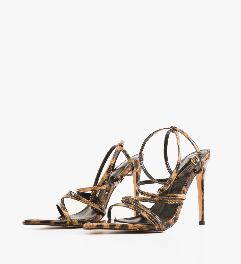 Sandale cu Toc Cazimar Print - Eleganță și Stil - imagine 4