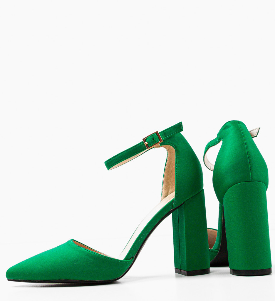 Pantofi Johnath Verzi Eleganți cu Toc