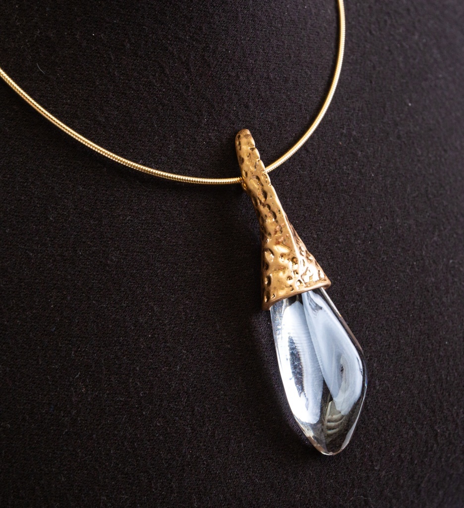 Colier Kristal Auriu Elegant | Accesorii Lucioase - imagine 6
