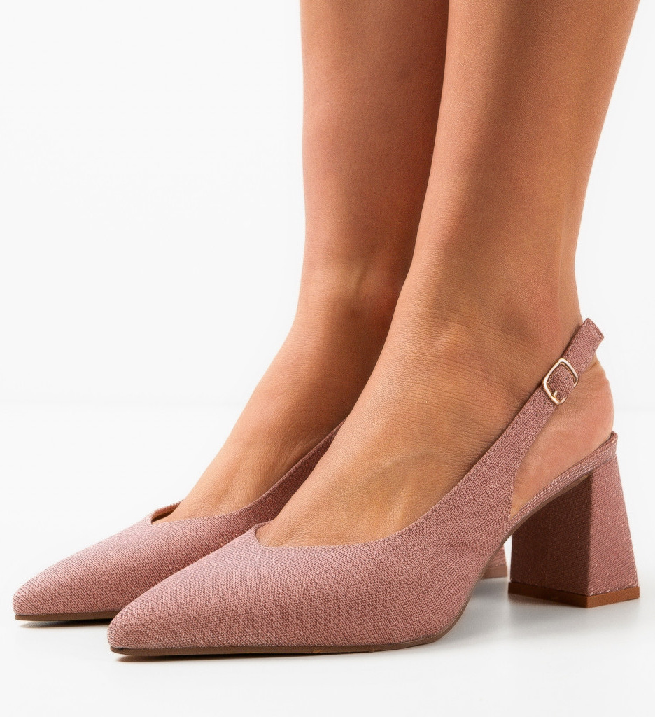 Pantofi Toc Roz Terminak Eleganți - imagine 4