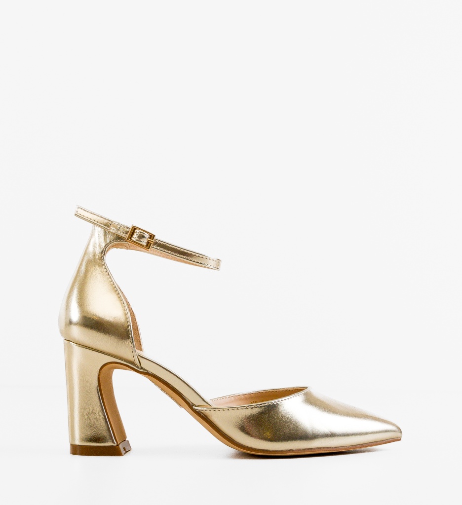 Pantofi dama Jeremy Aurii cu toc elegant - imagine 4