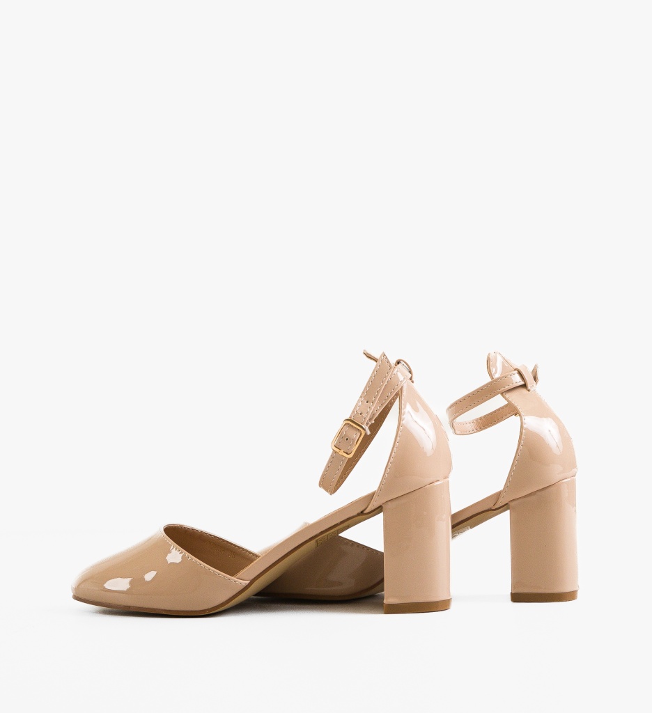 Pantofi Dama Peppre Bej cu Toc Eleganți - imagine 6