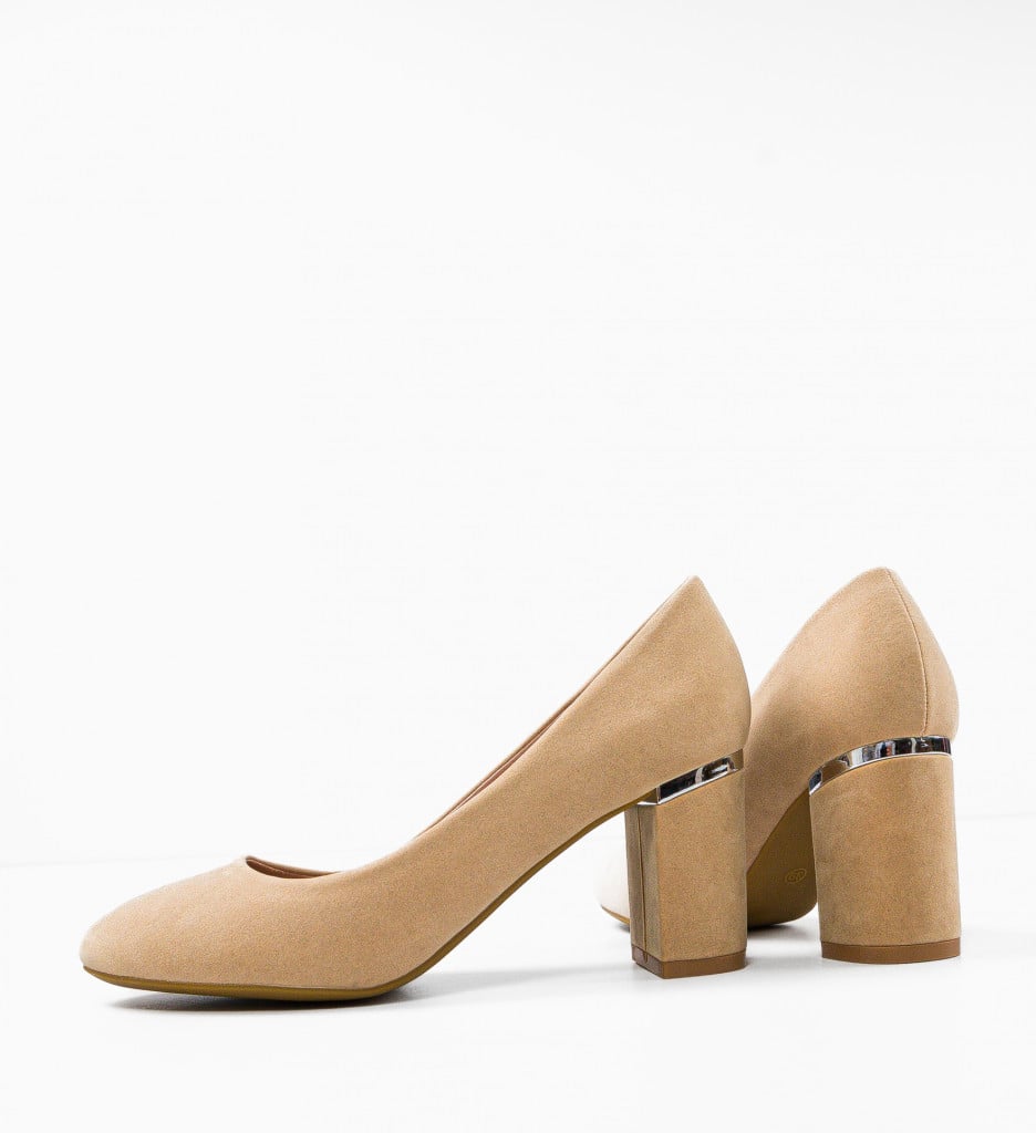 Pantofi Dama Eleganți Ryouta cu Toc Bej - imagine 11