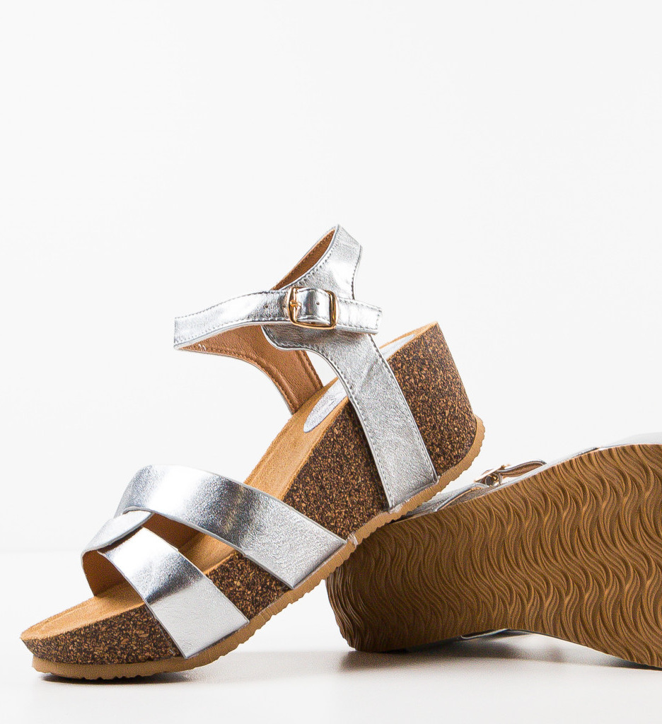 Platforme Dama Villanueva Argintii Elegante - imagine 7
