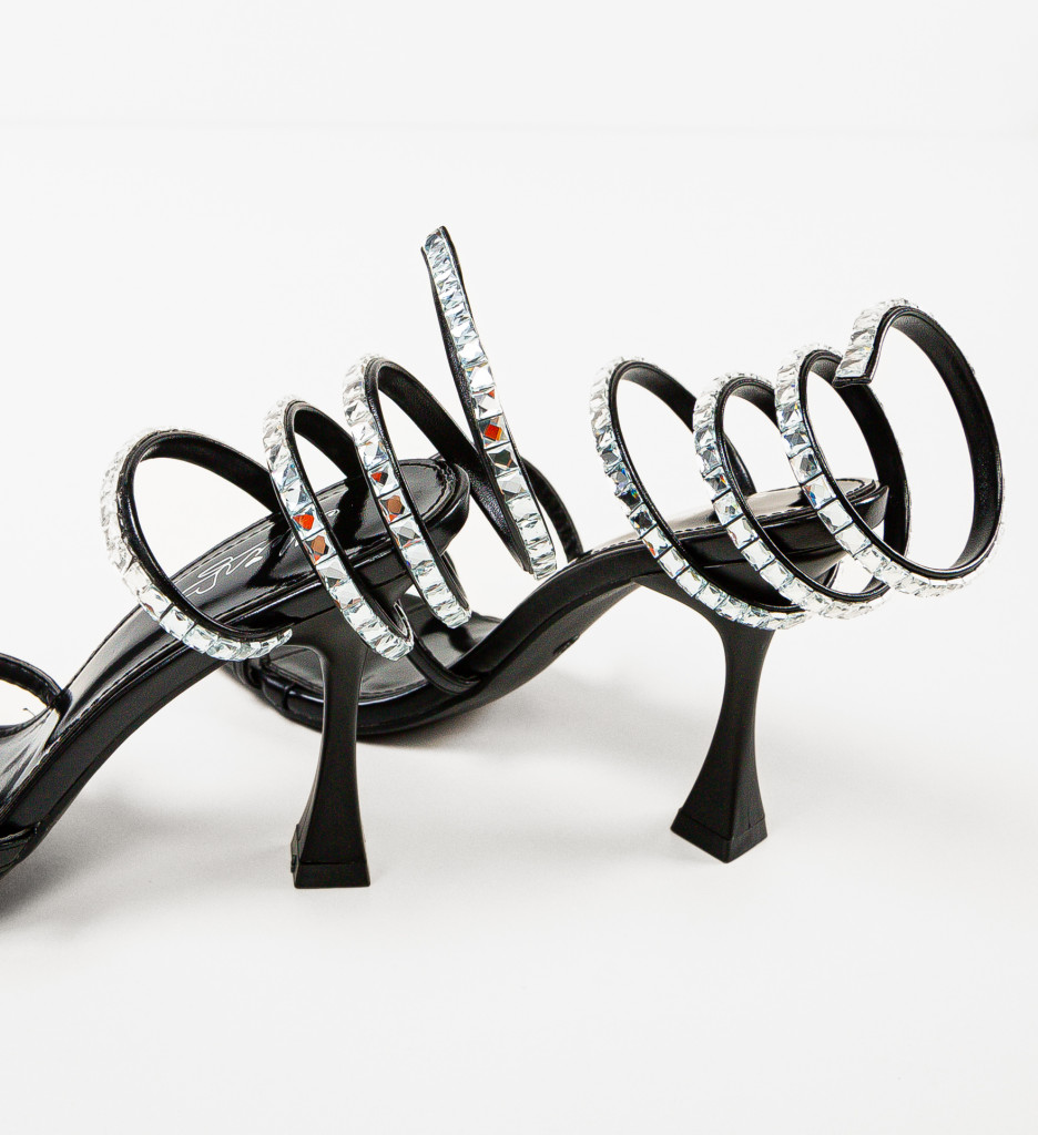Sandale cu Toc Elegante Negre - Stil Refined - imagine 8