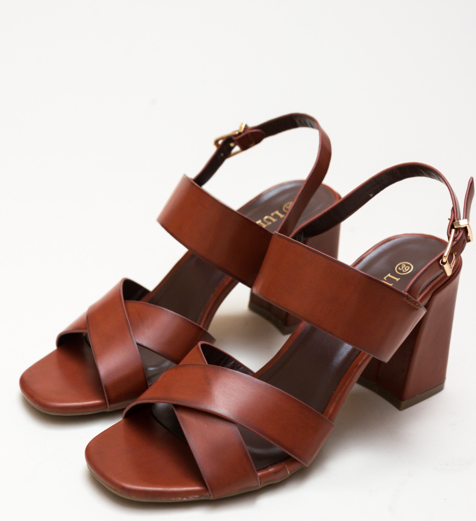 Sandale Berry Maro cu Toc Elegante - imagine 6