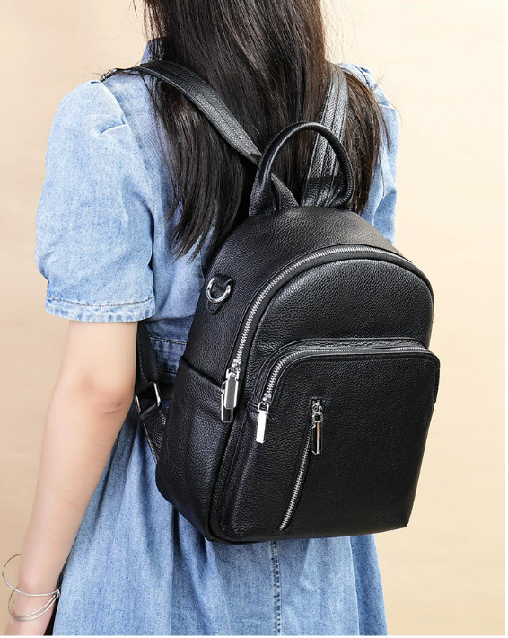 Rucsac dama piele naturala Delis Arianwen GT2737 Negru - imagine 7