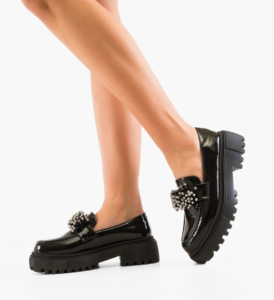 Pantofi Casual Dama Ovatte Negri – Confort și Stil - imagine 5