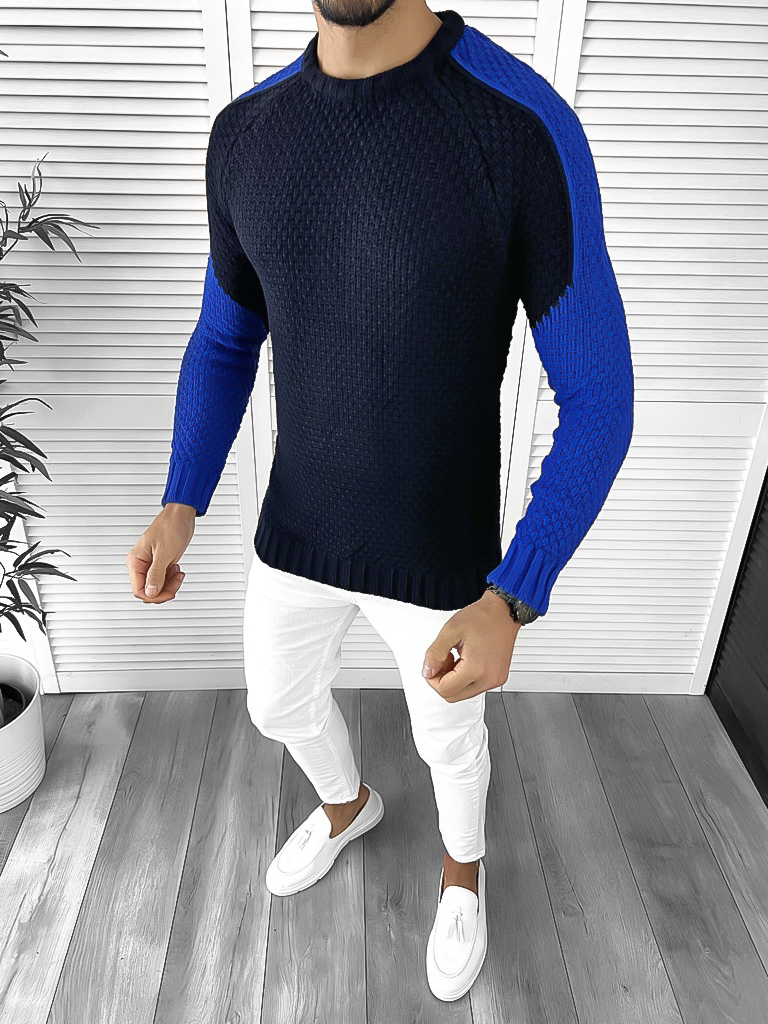 Pulover Barbati Bleumarin Slim Fit | Stil Elegant