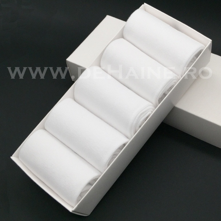 Set 5 Sosete Bumbac Barbati Alb/Negru