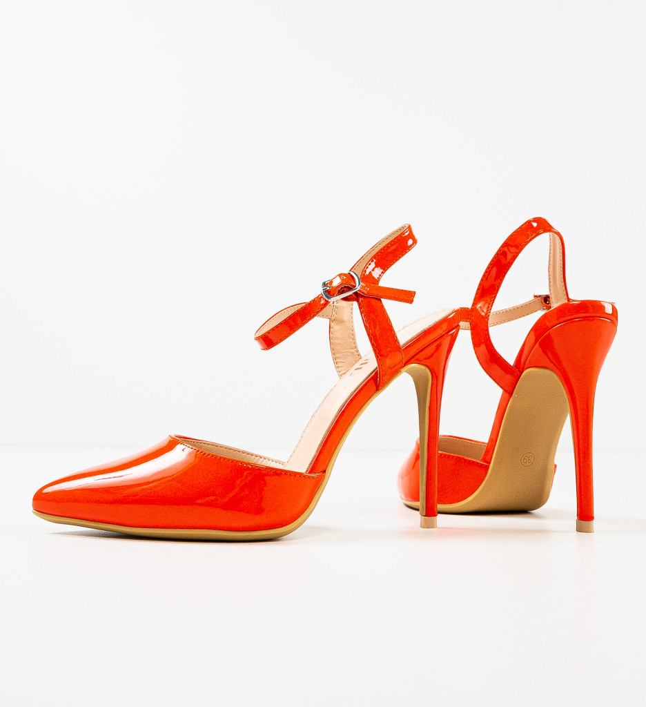 Pantofi cu toc Sambyal Portocalii - Eleganță Asigurată - imagine 6