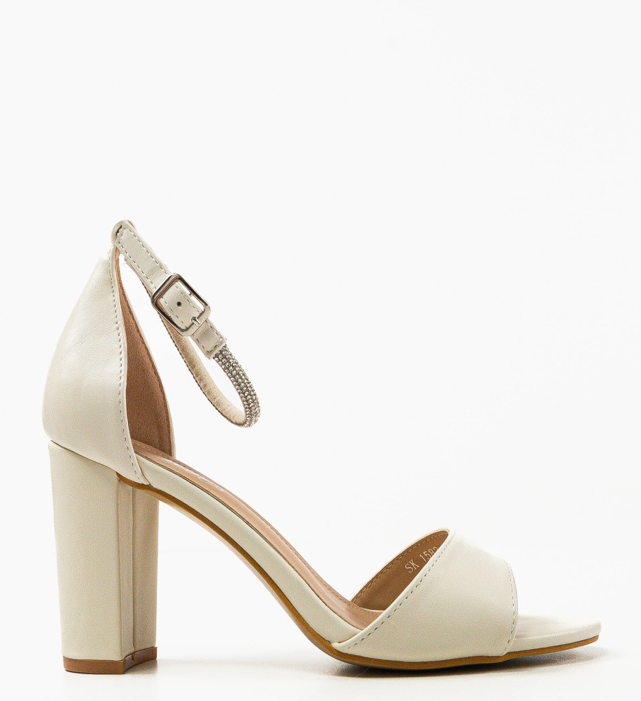 Sandale Kinu Bej cu Toc Elegante pentru Dama - imagine 3