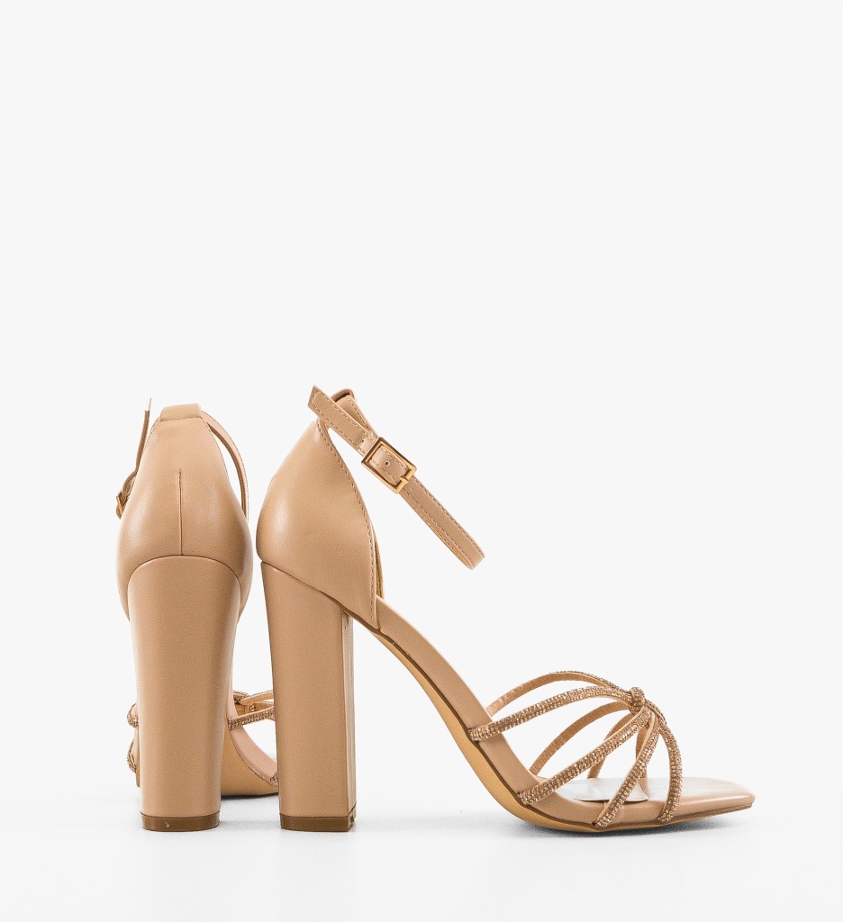 Sandale cu toc Roxane Nude – Eleganță și Confort - imagine 2