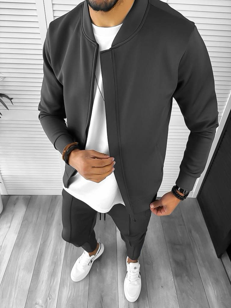 Trening Barbati Slim Fit Gri 100% Bumbac Premium