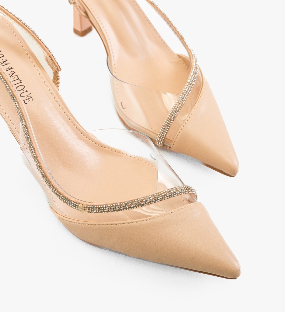 Pantofi stiletto dama Mykono Bej - imagine 5