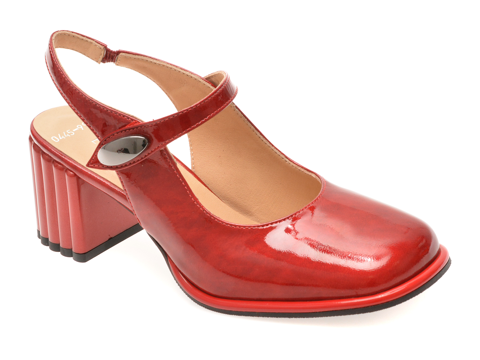 Pantofi Epica roșii din piele naturală lacuită