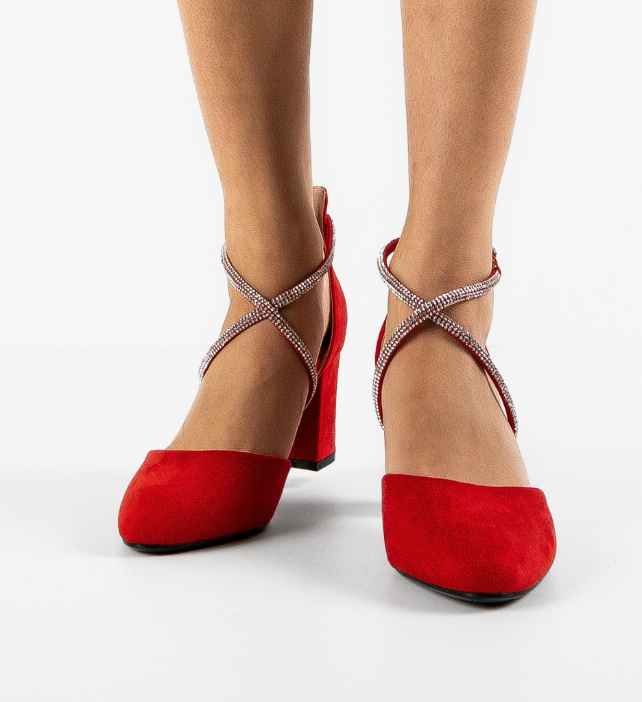 Pantofi Toc Santos Rosii | Eleganță Remarcabilă