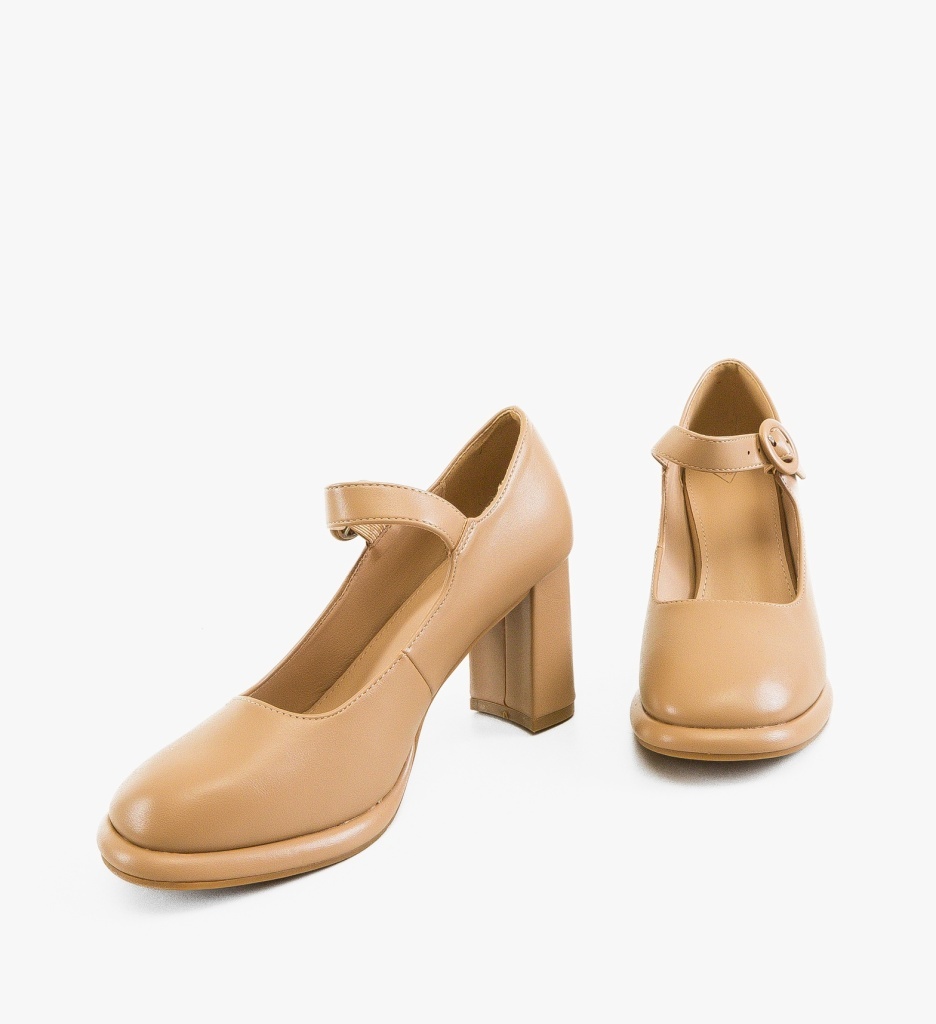 Pantofi cu Toc Jazmine Bej - Eleganți - imagine 2