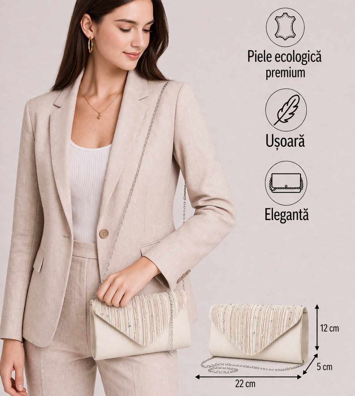 Geanta Ocazie Lirael GT2464 Auriu - Elegantă și Practică - imagine 2
