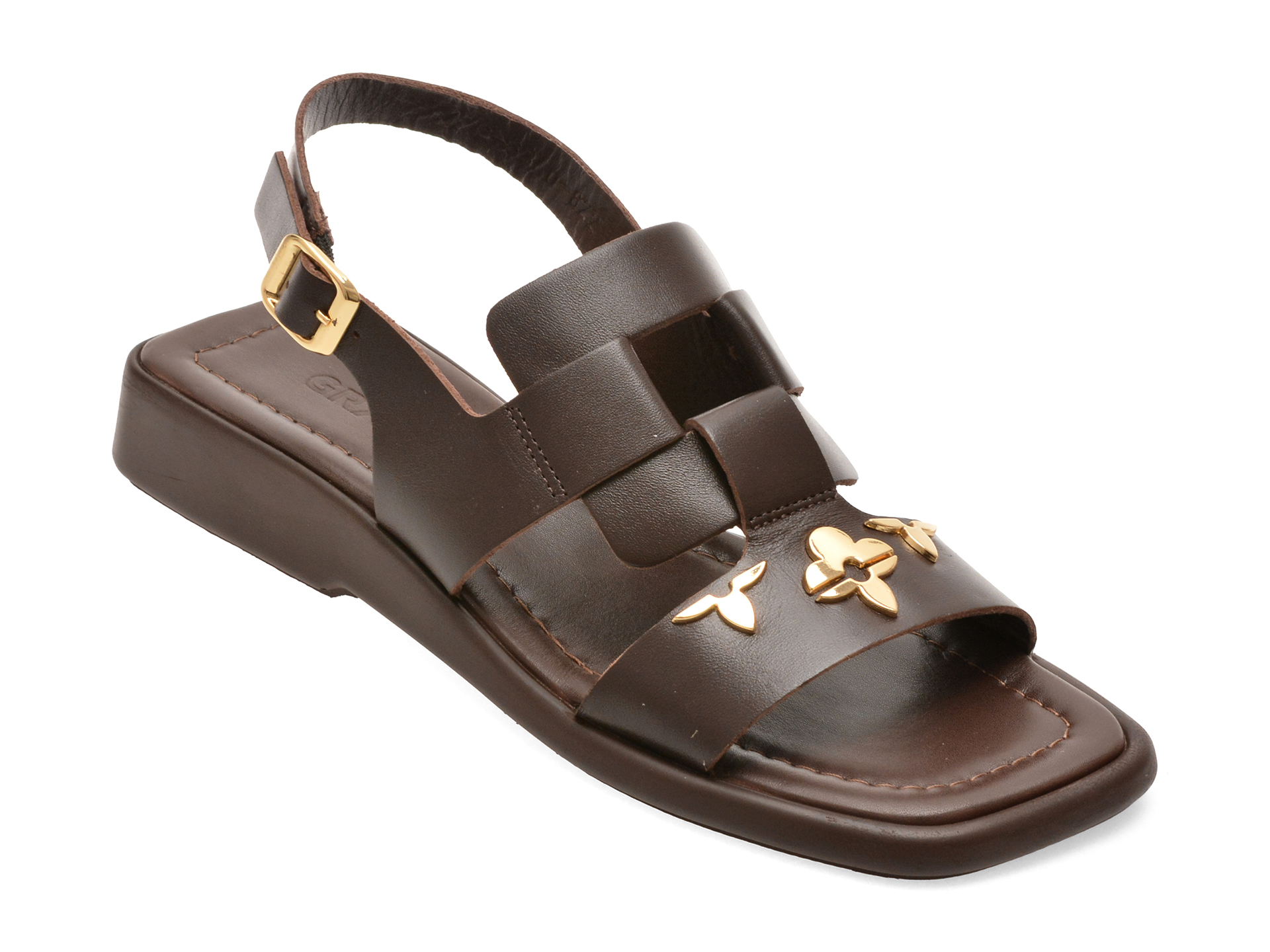 Sandale GRYXX din piele naturală, maro