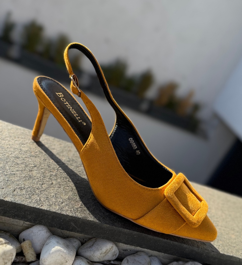 Pantofi cu Toc Luleo Galbeni - Eleganță