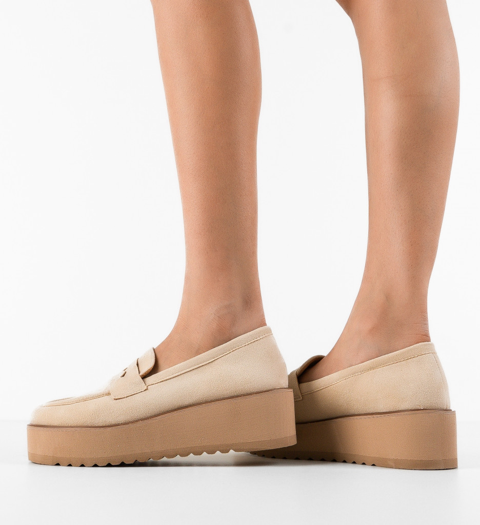 Pantofi Casual Dama Weser Bej - Confort Zi cu Zi - imagine 4