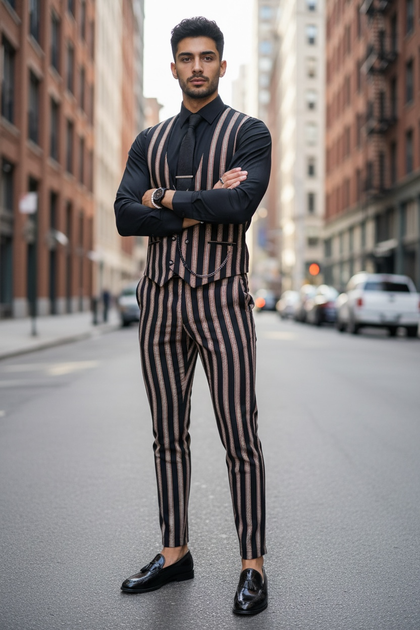 Compleu Barbati Elegant Vesta si Pantaloni - imagine 2