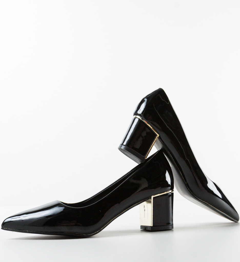 Pantofi Coles Negri | Toc Elegant pentru Ocazii - imagine 7