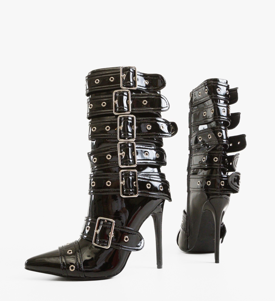 Botine Dama Uraj Negre Depurtat - Eleganță și Stil - imagine 3